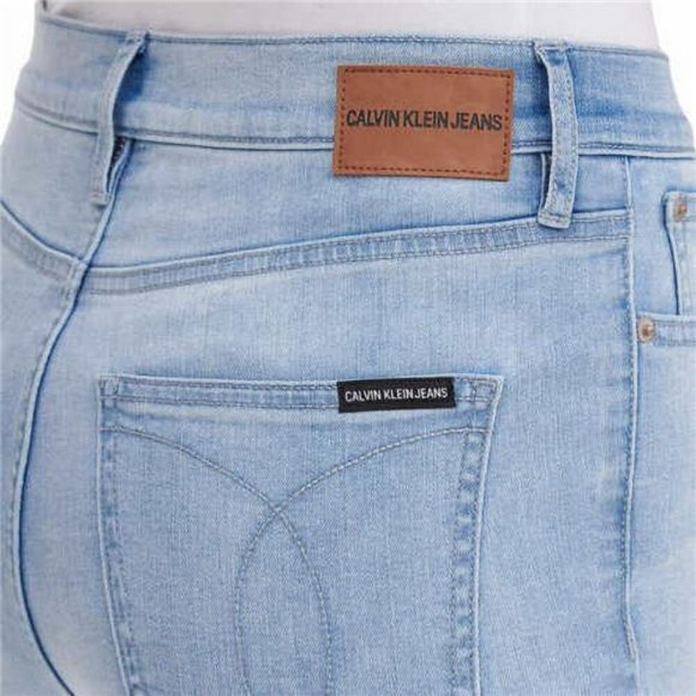 Calvin Klein Women's High Rise Exposed Button Jeans (Glacier, 10) - Picture 5 of 5